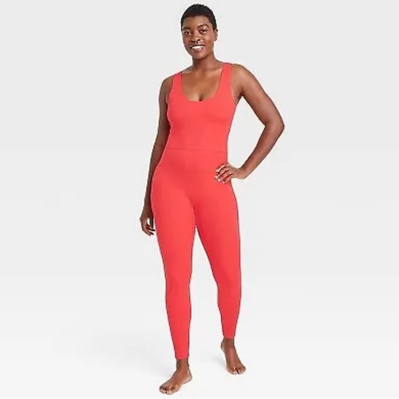 NWT All In Motion Red Bodysuit Yoga Gym Workout Leotard Small ADORABLE - Picture 4 of 4
